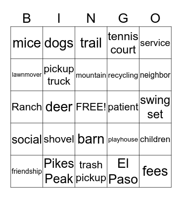 Neighborly LOVE Bingo Card