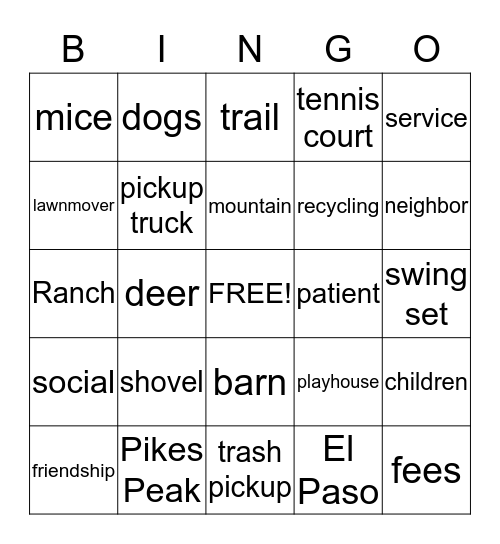 Neighborly LOVE Bingo Card