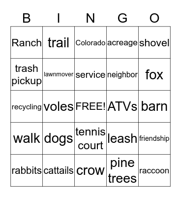 Neighborly LOVE Bingo Card