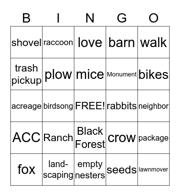 Neighborly LOVE Bingo Card