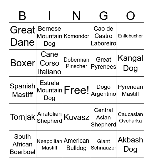 UKC Guardian Group Bingo Card