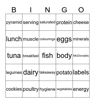 Healthy habits Bingo Card