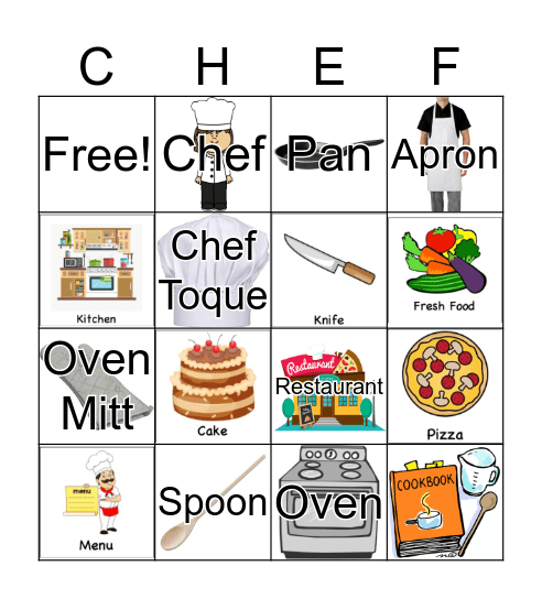 WH question chef bingo  Bingo Card