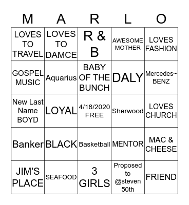 #TEAMBOYD Bingo Card