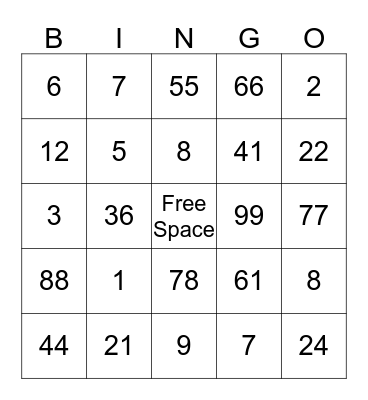 BEACH BINGO Card