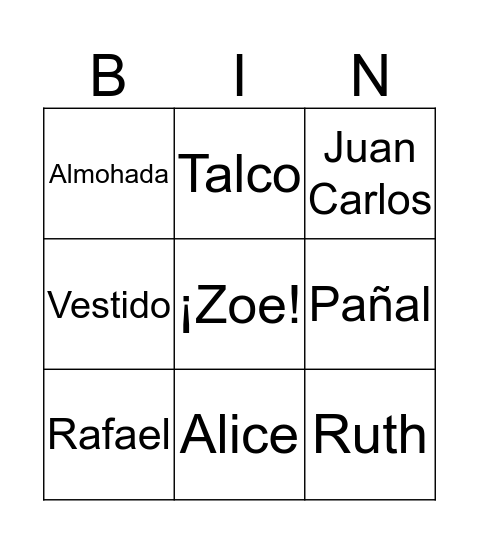 Bingo  Bingo Card