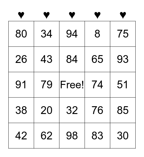 CCC LADIES DAY Bingo Card