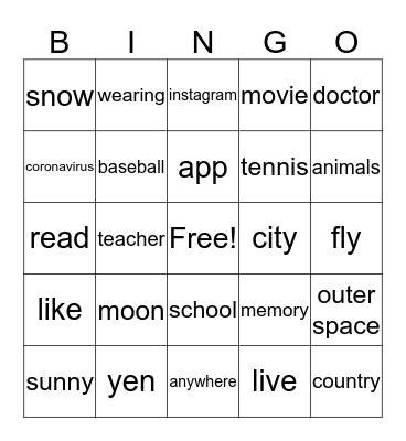 Short Talk Bingo Card