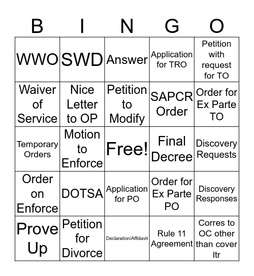 Bingo Card