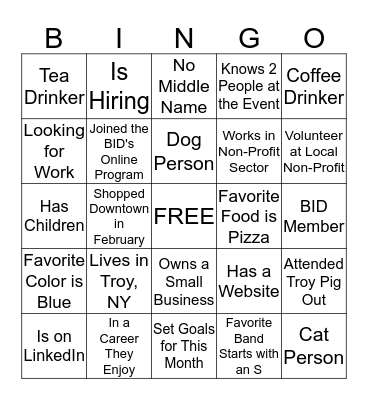 SMALL BUSINESS TALK Bingo Card