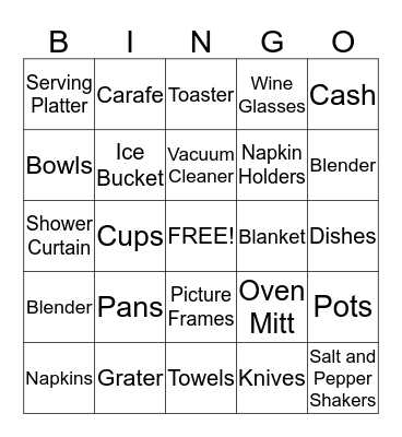 Sarah's Wedding Shower Bingo! Bingo Card