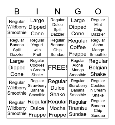 BINGO  Bingo Card