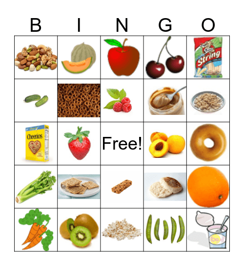 Healthy Snack Bingo Card