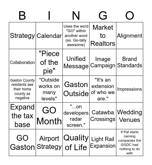 President's Roundtable Discussion Bingo Card