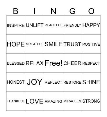 INSPIRATIONAL BINGO Card