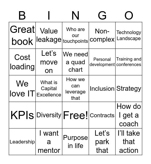 Trisha’s bingo Card