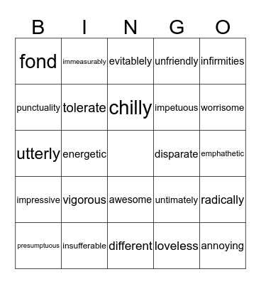 Death Do Us Part Bingo Card