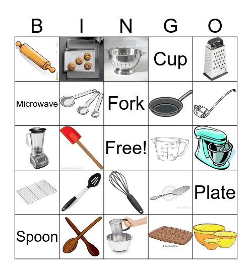 Kitchen Equipment Bingo Card