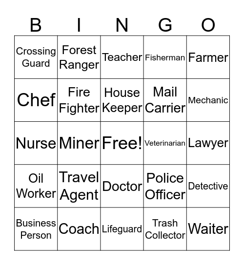 Career Bingo Card