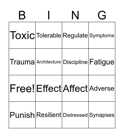 Module 10 Vocab Activity Bingo Card