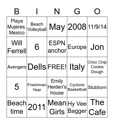 BRIDAL SHOWER Bingo Card