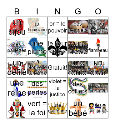 MARDI GRAS! Bingo Card