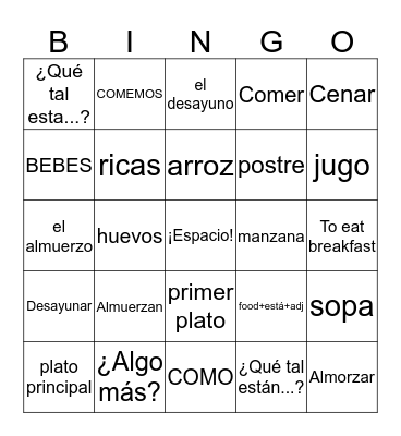 2B Review Bingo Card