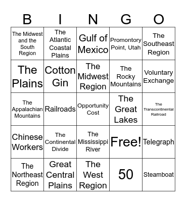 The Nation Expands Review Bingo Card