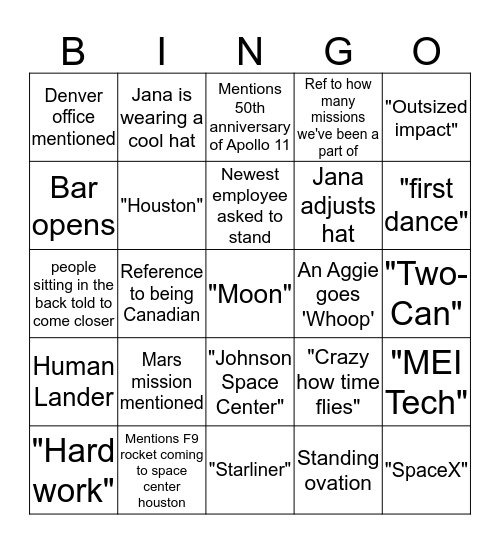 2020 SOTU Bingo Card