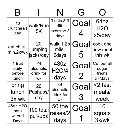 Sabatoge Bingo Card