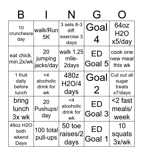 Sabatoge Bingo Card