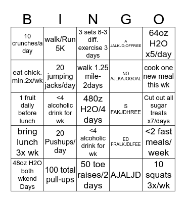 Sabatoge Bingo Card