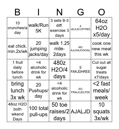 Sabatoge Bingo Card