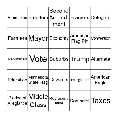 Caucus Bingo Card