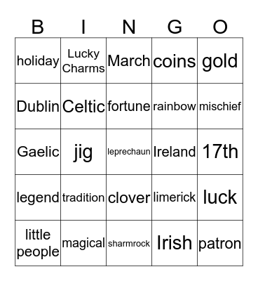 Happy St. Patrick's Day! Bingo Card