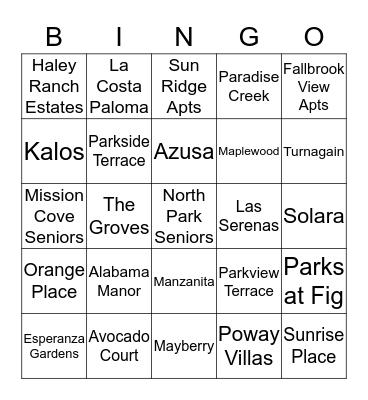 CHW BINGO Card
