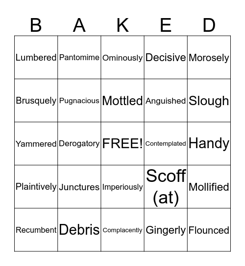 OMAM Ch. 1&2 Vocabulary Bingo Card