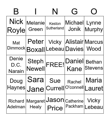 Faculty Summer Bingo Card