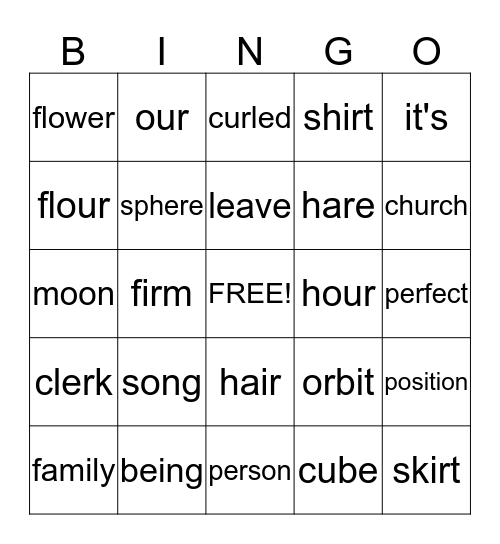 3RD GRADE Bingo Card