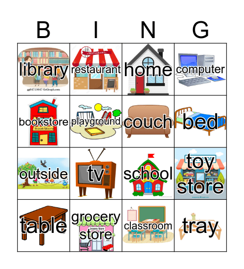 Where? Bingo Card