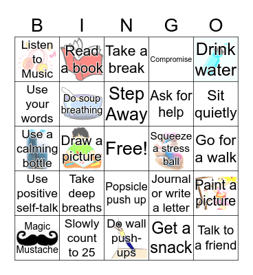 Cool Coping Skills Bingo Card