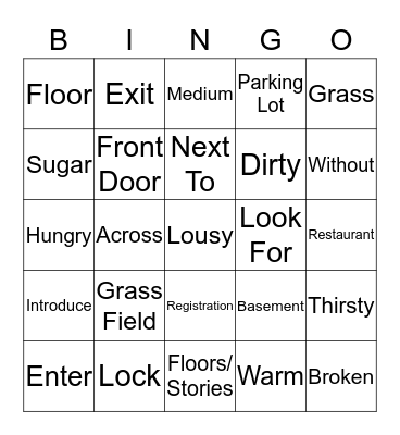 ASL Bingo Card