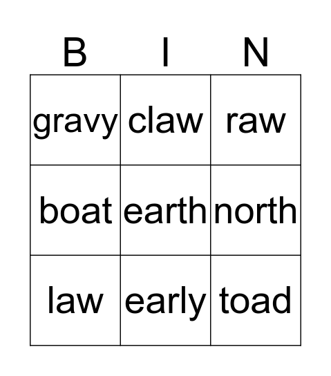 2nd Bingo Card