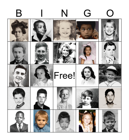 Celebrity Bingo Card