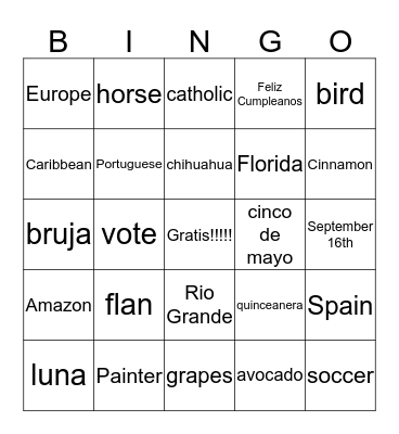 Trivia Bingo Card