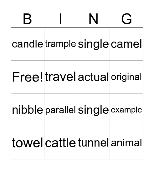 5th Bingo Card