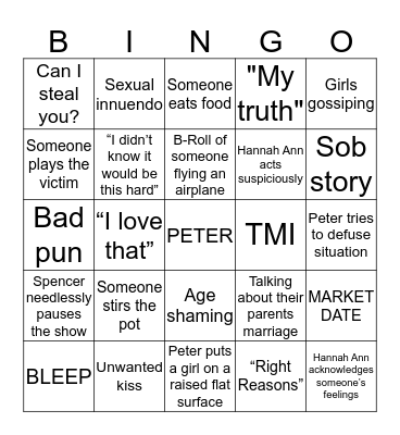 FANTASY SUITE Bingo Card