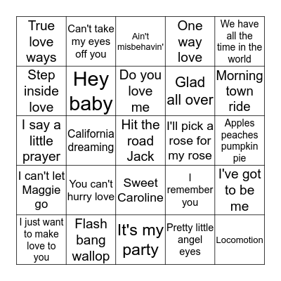 GARY'S  MUSIC BINGO Card