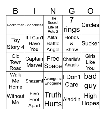 Camfel BINGO Card