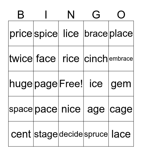 Wilson 7.1 Bingo Card